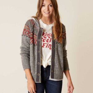 New Legacy Collection by BKE Knit Cardigan Sweater Bohemian With Hood XS